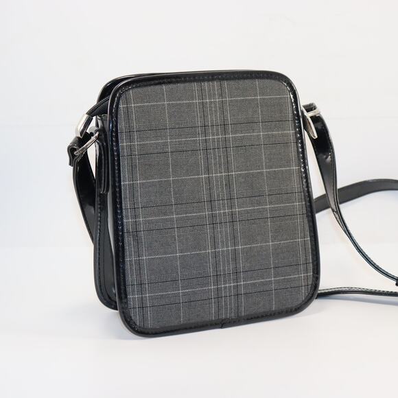 Beijo Plaid Crossbody Bag Black Patent Trim - Picture 2 of 6
